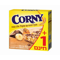 חטיף דגנים עם שוקולד חלב ובננה קורני 6 * 25 גרם