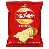 חטיף תפוחי אדמה צ'יפס בטעם טבעי תפוצ'יפס עלית 50 גרם