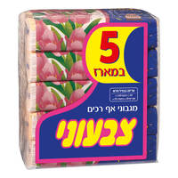 מגבוני טישיו דו שכבתיים לילי ציבעוני 5 * 90 יחידות